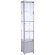 400mm wide Freestanding Glass Cabinet with Storage in Silver - FWC-400