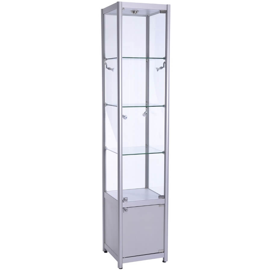 1420mm Wide Freestanding Glass Display Case Access Displays