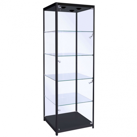 500mm wide glass display cabinet in Black - F-500