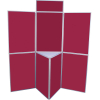 7 panel folding display boards - dark wine