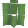 7 panel folding display boards - emerald green