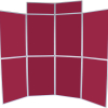 8 panel folding display boards - dark wine