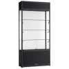 1000mm wide Freestanding Display Cabinet with Storage in Black - FWC-TC-1000