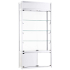 1000mm wide Freestanding Display Cabinet with Storage in White - FWC-TC-1000