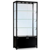 1000mm wide Freestanding Display Cabinet with Storage in Black - FWC-1000