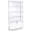 1000mm wide Freestanding Display Cabinet with Storage in White - FWC-1000