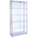 1000mm wide Freestanding Glass Display Cabinet in Silver - F-1000