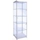 600mm wide Freestanding Glass Cabinet in Silver - F-600