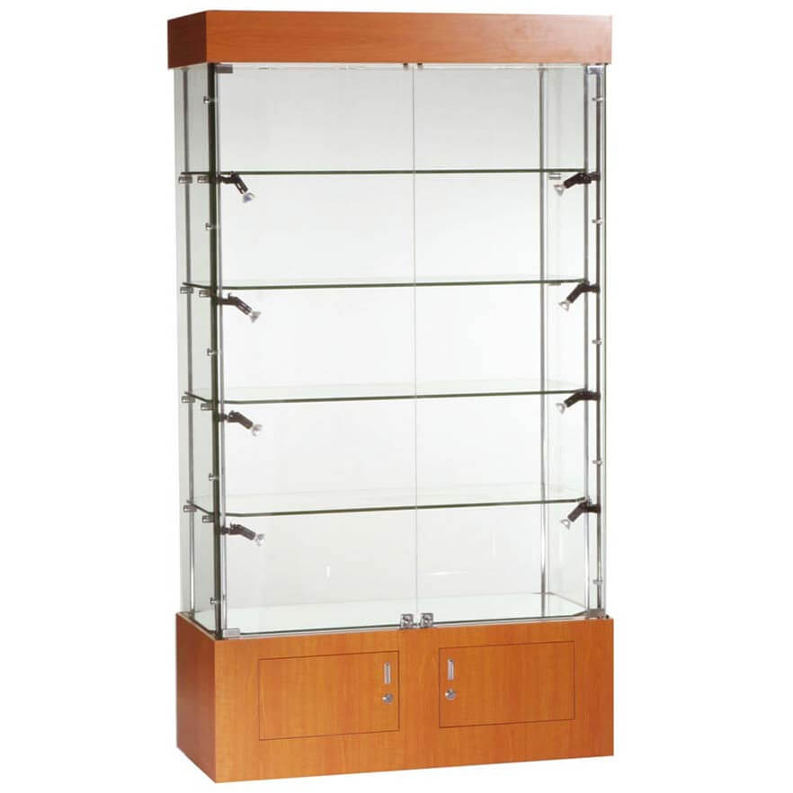 1016mm (w) glass display cabinets with storage - led - fc09-led