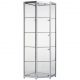 Freestanding Corner Glass Display Cabinet in Silver - FCO1