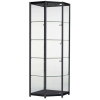 Freestanding Corner Glass Display Cabinet in Black - FCO1