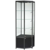 Freestanding Corner Glass Display Cabinet in Black - FWCCO1
