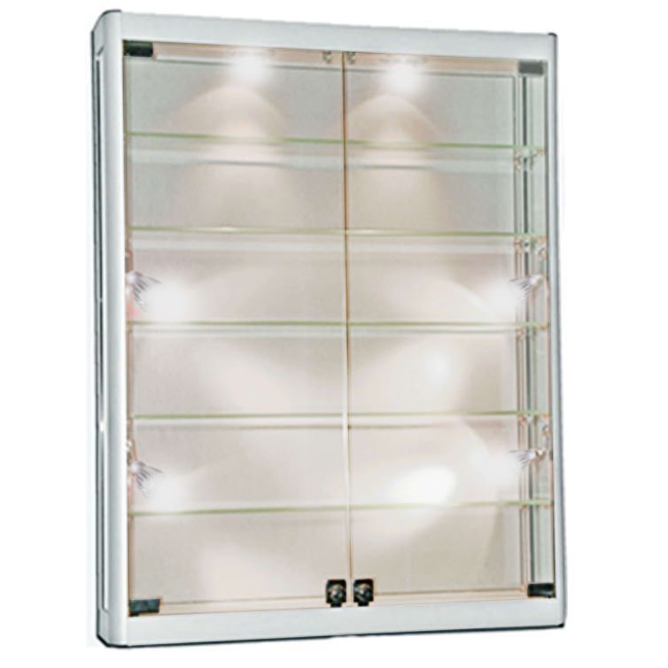 Wall Mount Glass Display Cabinet, Metal Glass Display Shelves