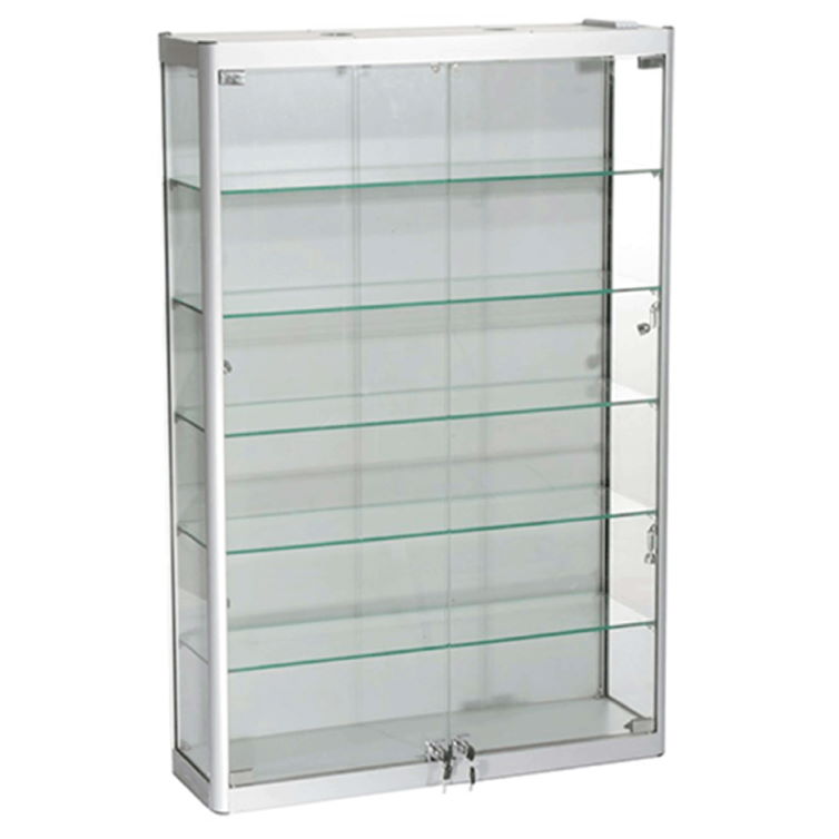800mm Wide Wall Glass Display Case Access Displays - Wall Mounted Lockable Display Cabinets