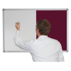 Whiteboard and Pin Board Combination - Burgundy