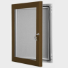 exterior lockable felt notice board - chocolate brown