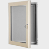 exterior lockable felt notice board - cream