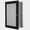exterior lockable felt notice board - jet black