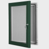 exterior lockable felt notice board - moss green