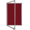 Lockable felt notice board - burgundy