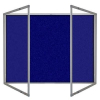 Lockable felt notice board in Oxford Blue - Double door