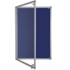 lockable felt notice board - oxford blue