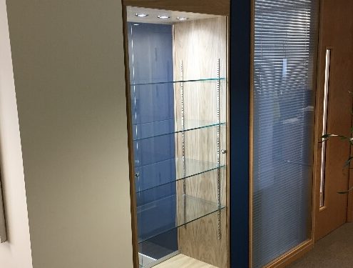 Built in custom glass display cabinet – Acacia Mining