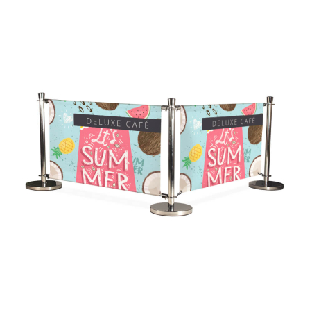Deluxe cafe barrier with printed graphic
