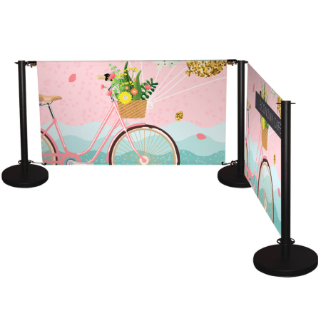 Economy cafe barrier kit with printed graphic