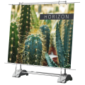 Horizon outdoor banner stand with printed graphic