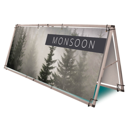 Monsoon outdoor banner with printed graphic