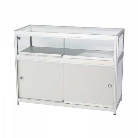 LC01 glass counter display hire - front