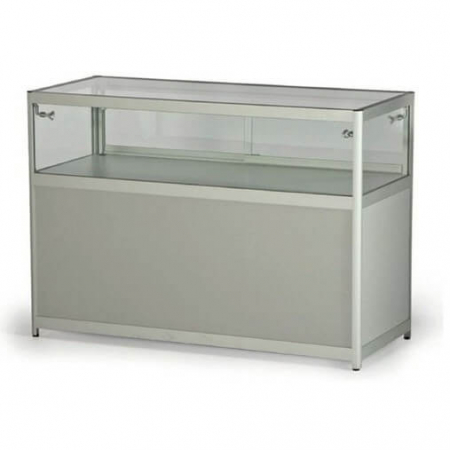 LC01 glass counter display hire - rear