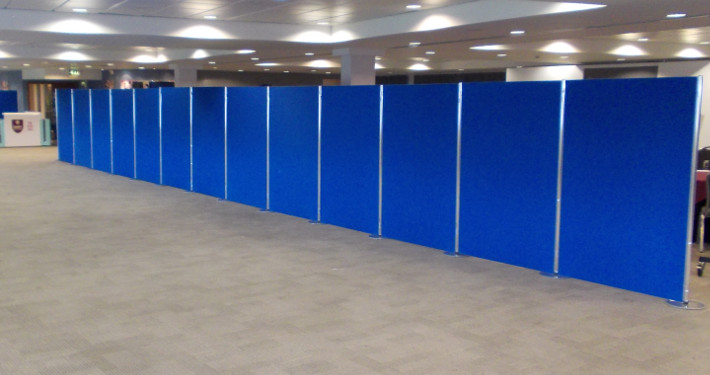 large display boards in blue for hire