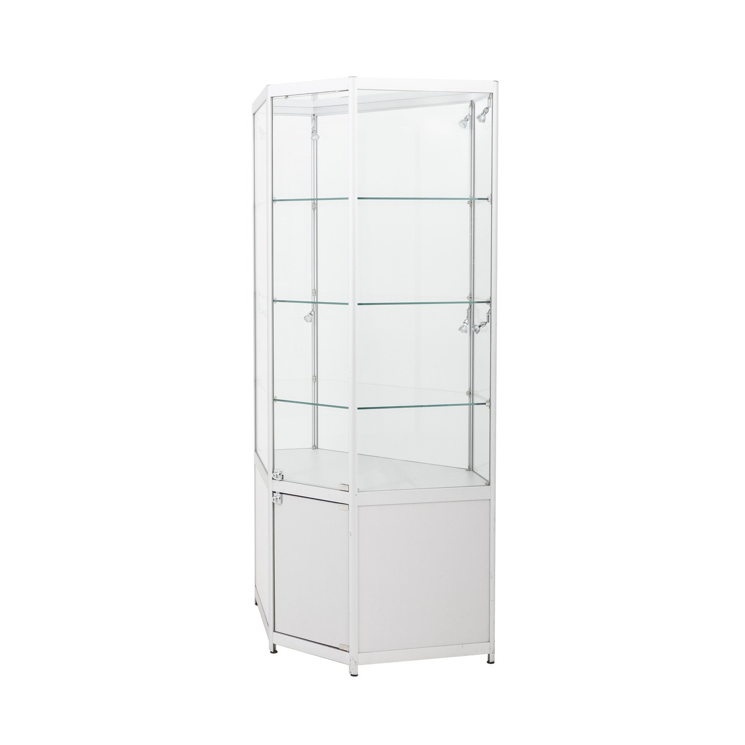 Glass clearance corner showcase