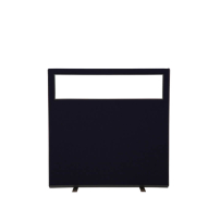 1200 x 1200 glazed nyloop office screen - black
