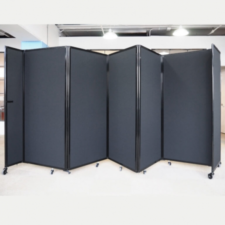 5 panel 360 acoustic room dividers - Black
