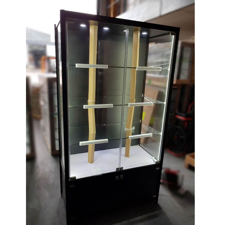 1000mm W Glass Display Cabinet With Storage Led Strip Lights 1000mm W Glass Display Cabinet With Storage Led Strip Lights Wc 1000