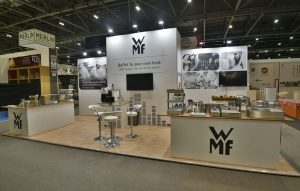 Custom exhibition stand for Hotelympia exhibition stand - 8m x 4m