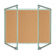 Lockable cork notice board - Double door