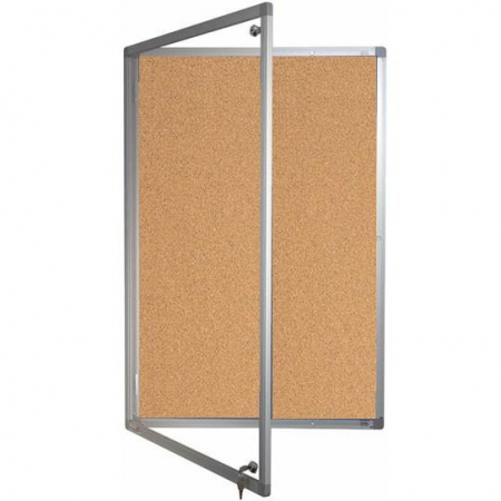 Lockable cork notice board - Single door