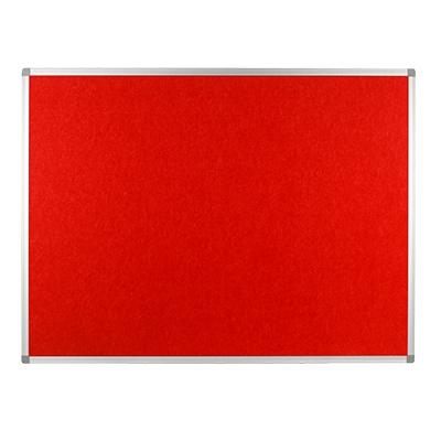 Polycolour notice board with aluminium frame - Red, sundeala noticeboard alternative