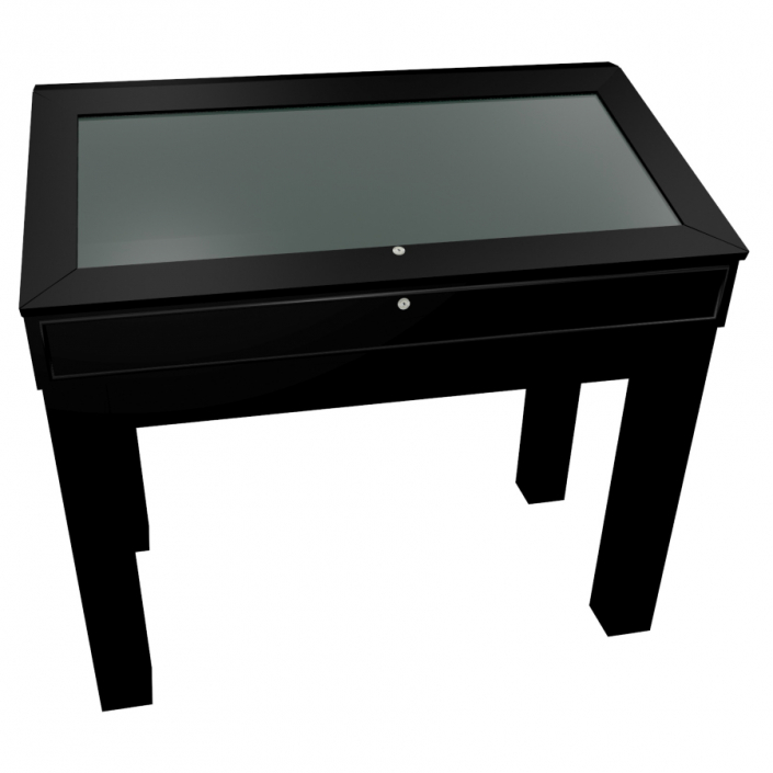 4. Black Laminate Wooden Glass Display Case - Design 4