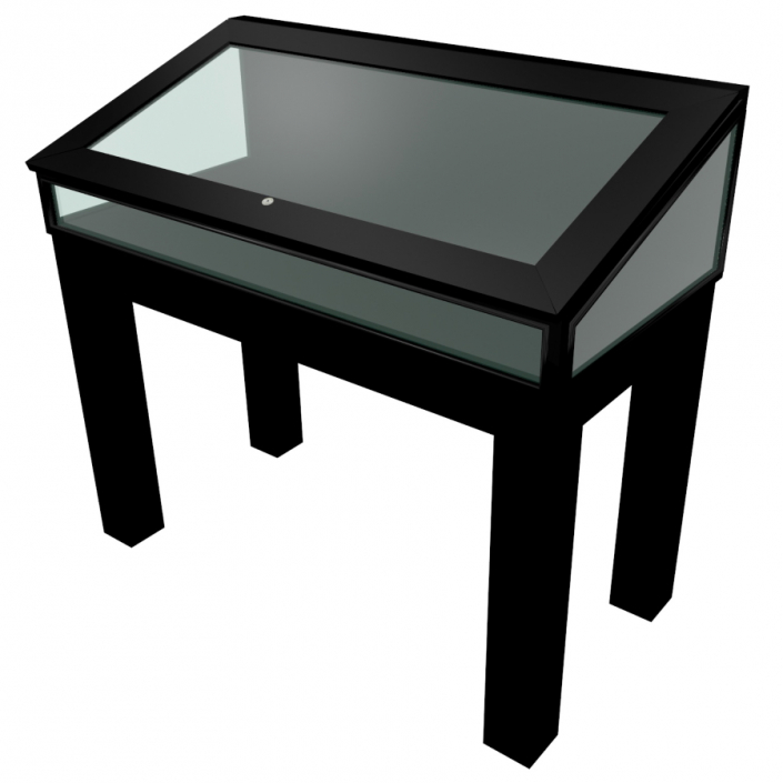 6. Black Laminate Wooden Glass Display Case - Design 6