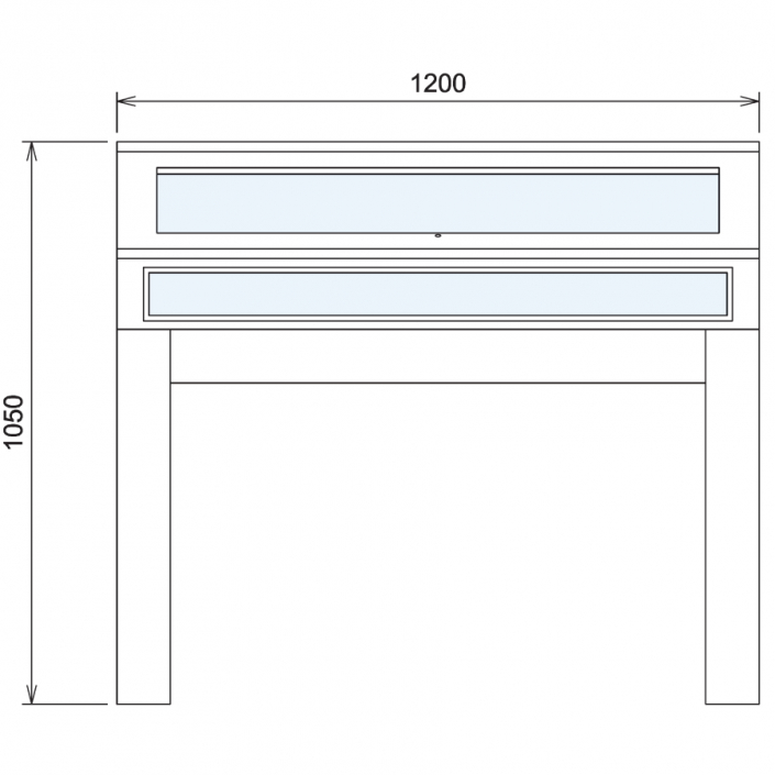 Wood Glass Display Cabinet CAD Drawing - 10