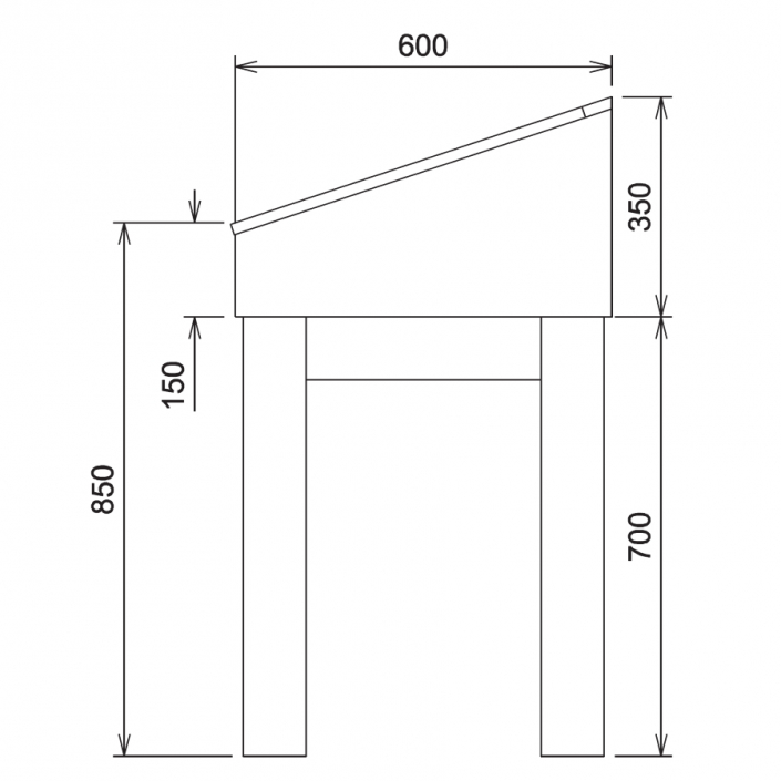 Wood Glass Display Cabinet CAD Drawing - 3