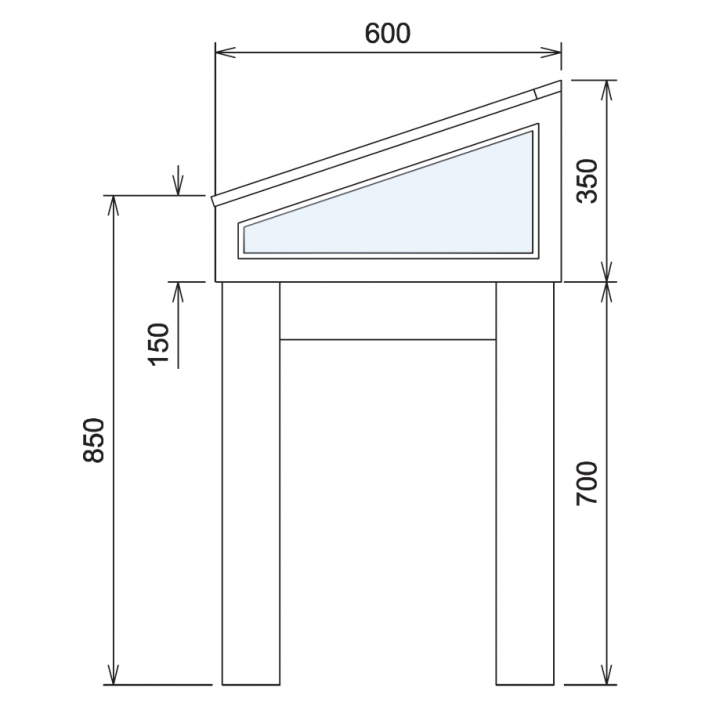 Wood Glass Display Cabinet CAD Drawing - 4