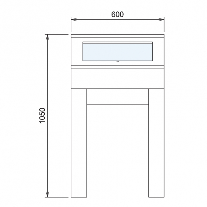 Wood Glass Display Cabinet CAD Drawing - 5