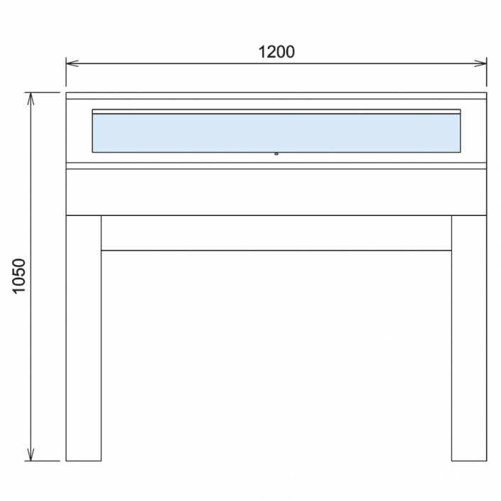 Wood Glass Display Cabinet CAD Drawing - 6