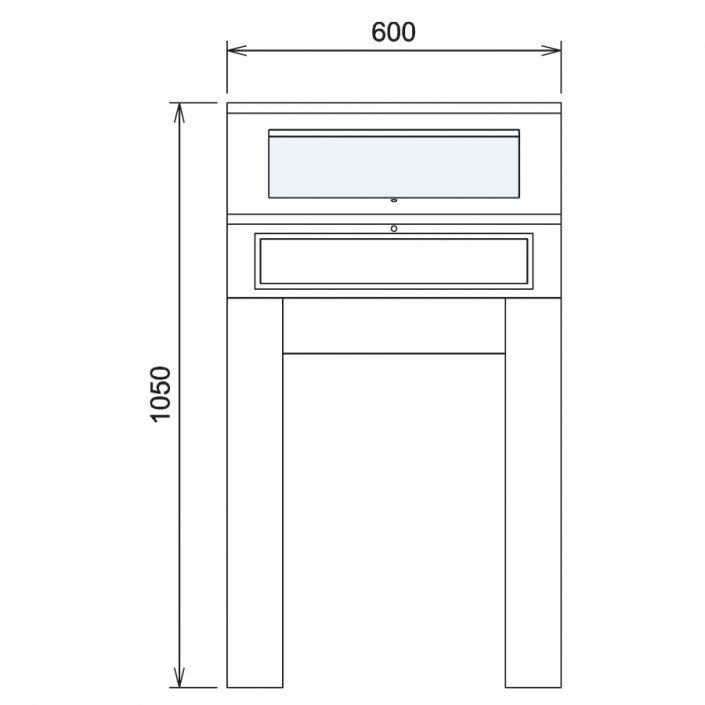 Wood Glass Display Cabinet CAD Drawing - 7